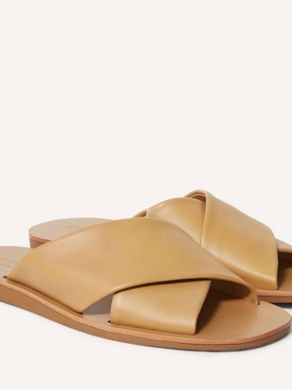 Everlane Crisscross Slide Sandals in Tan